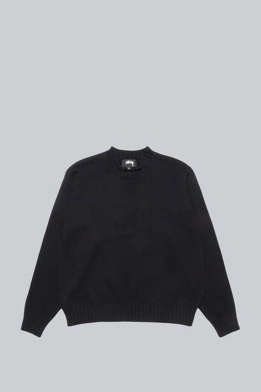 STUSSY TONAL SURFMAN MOCK NECK SWEATER BLACK
