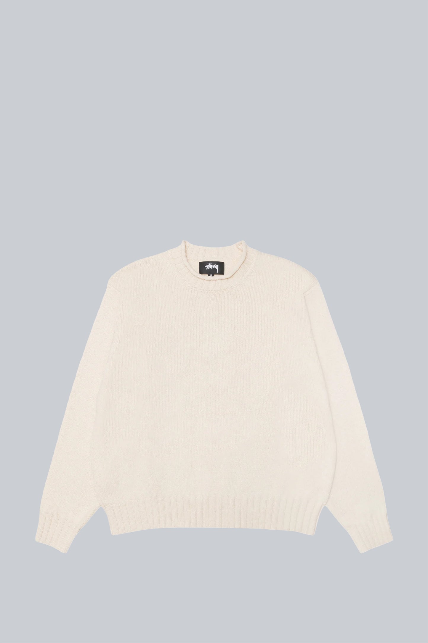STUSSY TONAL SURFMAN MOCK NECK SWEATER NATURAL