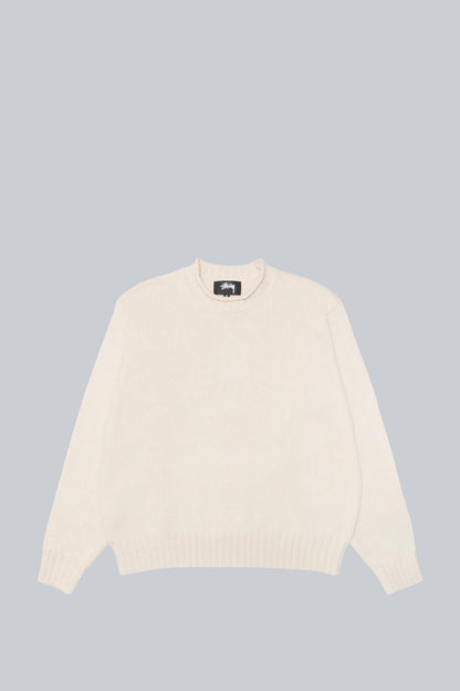 STUSSY TONAL SURFMAN MOCK NECK SWEATER NATURAL
