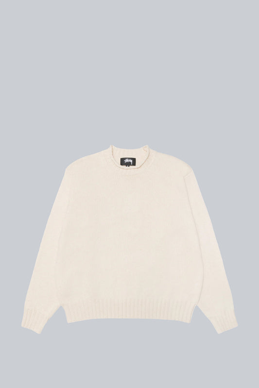 STUSSY TONAL SURFMAN MOCK NECK SWEATER NATURAL