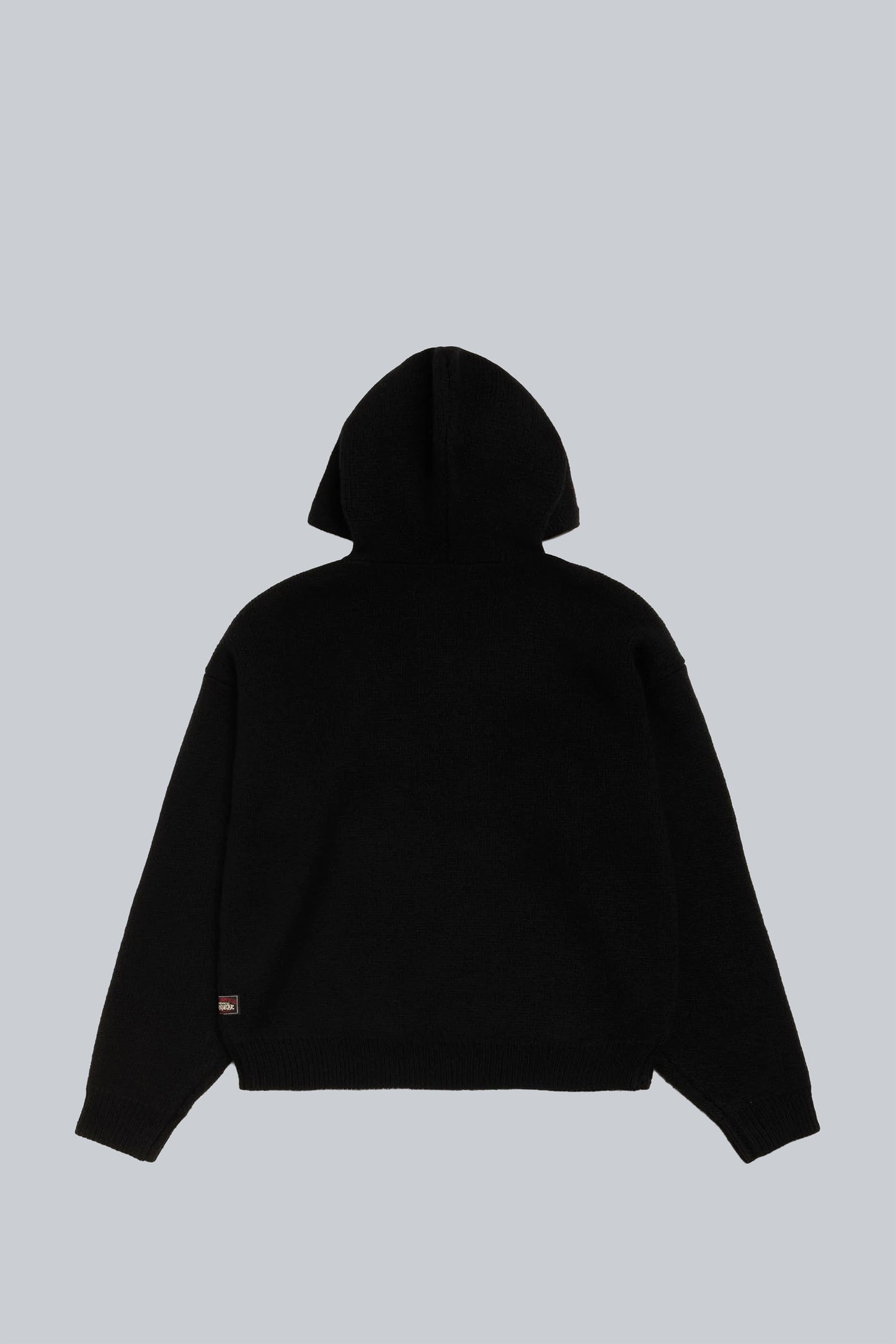 STUSSY QUARTER ZIP HOODED SWEATER BLACK
