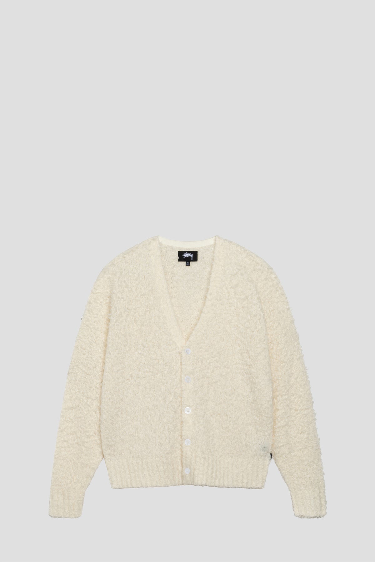 STUSSY TEXTURED CARDIGAN OFF WHITE