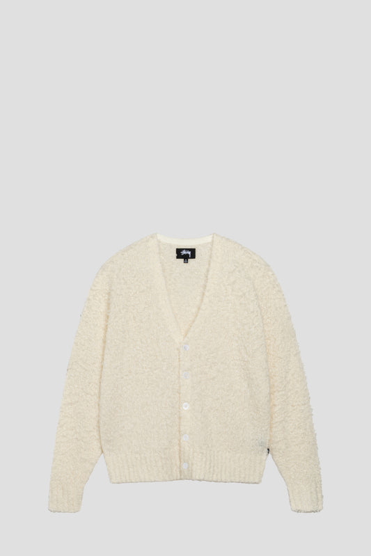 STUSSY TEXTURED CARDIGAN OFF WHITE