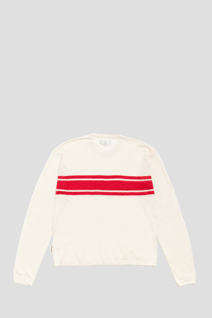 STUSSY STRIPED LONG SLEEVE SWEATER BONE