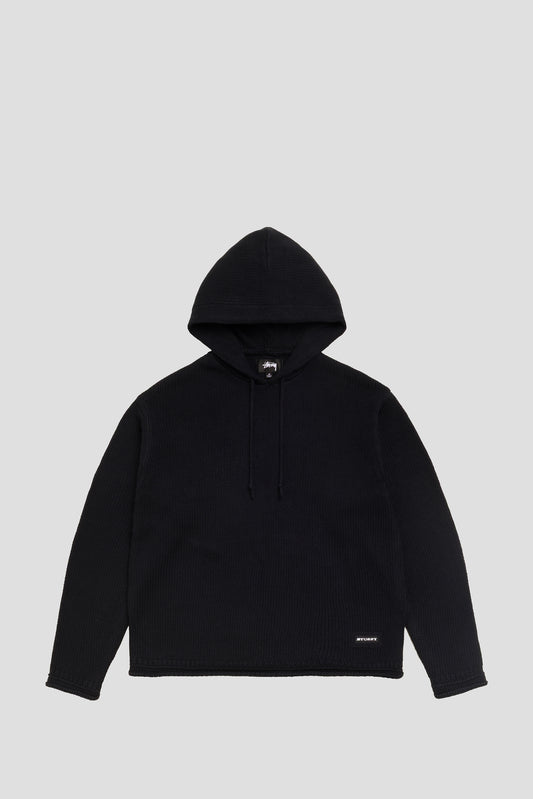 STUSSY BEACH HOODED SWEATER BLACK