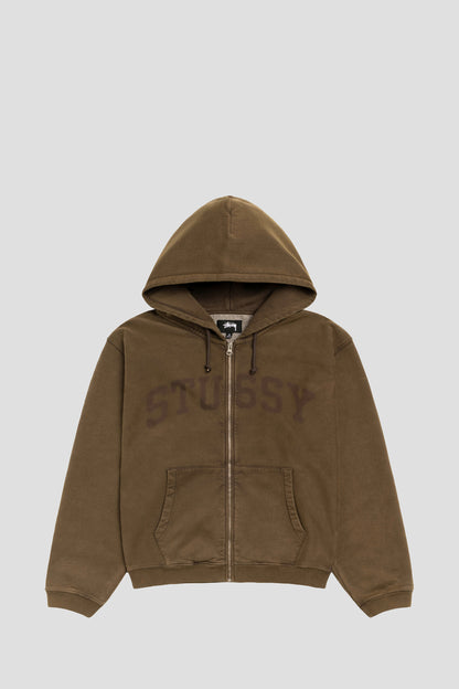 STUSSY FADED GRAPHIC ZIP HOOD OLIVE