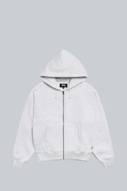 STUSSY RAGLAN RELAXED ZIP UP HOOD ASH HEATHER