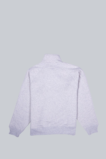 STUSSY RELAXED HALF ZIP MOCK SWEATSHIRT ASH HEATHER