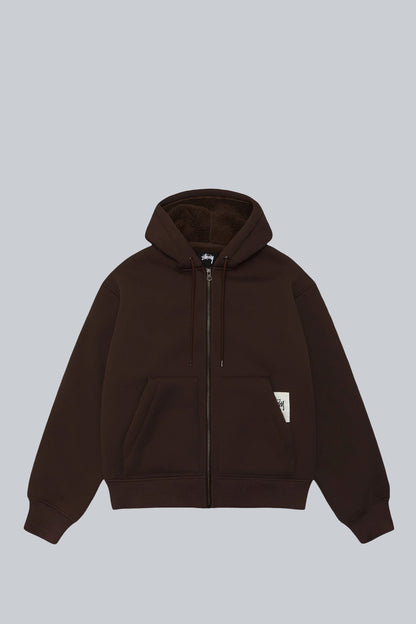 STUSSY BONDED SHERPA LINED HOOD BROWN