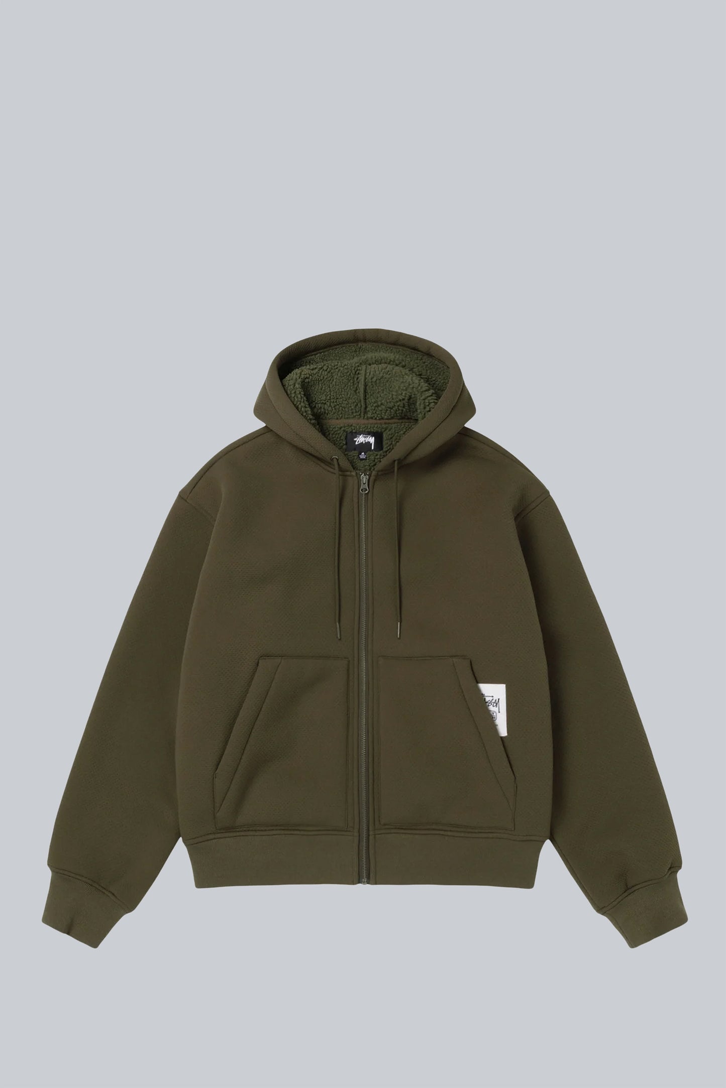 STUSSY BONDED SHERPA LINED HOOD GREEN