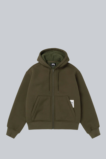 STUSSY BONDED SHERPA LINED HOOD GREEN