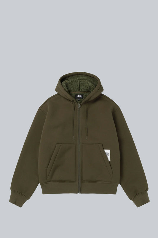 STUSSY BONDED SHERPA LINED HOOD GREEN