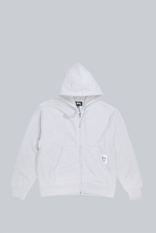 STUSSY BRASS ZIP KNIT HOOD ASH HEATHER