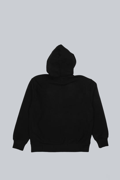 STUSSY BRASS ZIP KNIT HOOD BLACK
