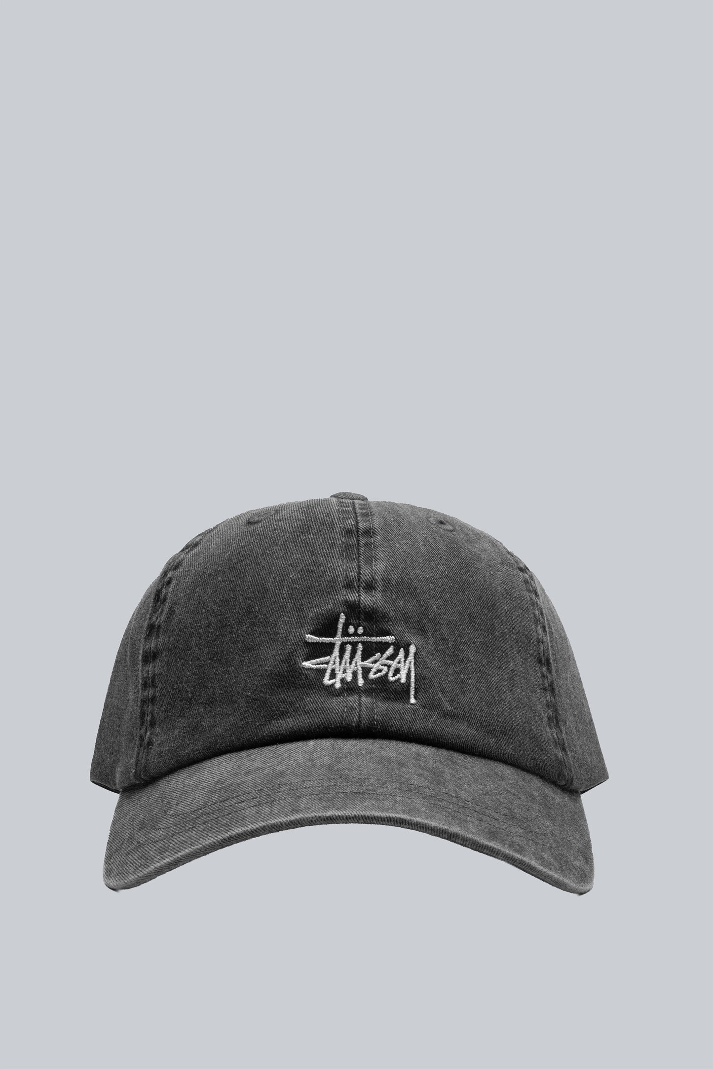 STUSSY BASIC WASHED LOW PRO CAP CHARCOAL