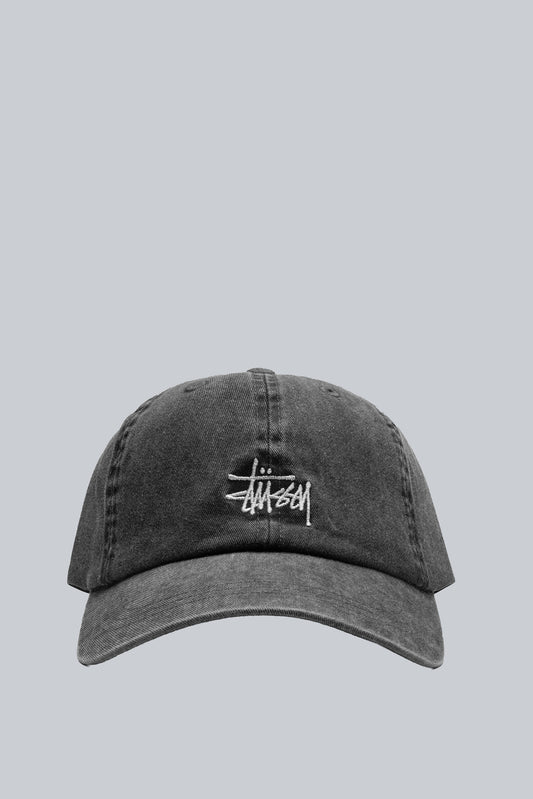 STUSSY BASIC WASHED LOW PRO CAP CHARCOAL