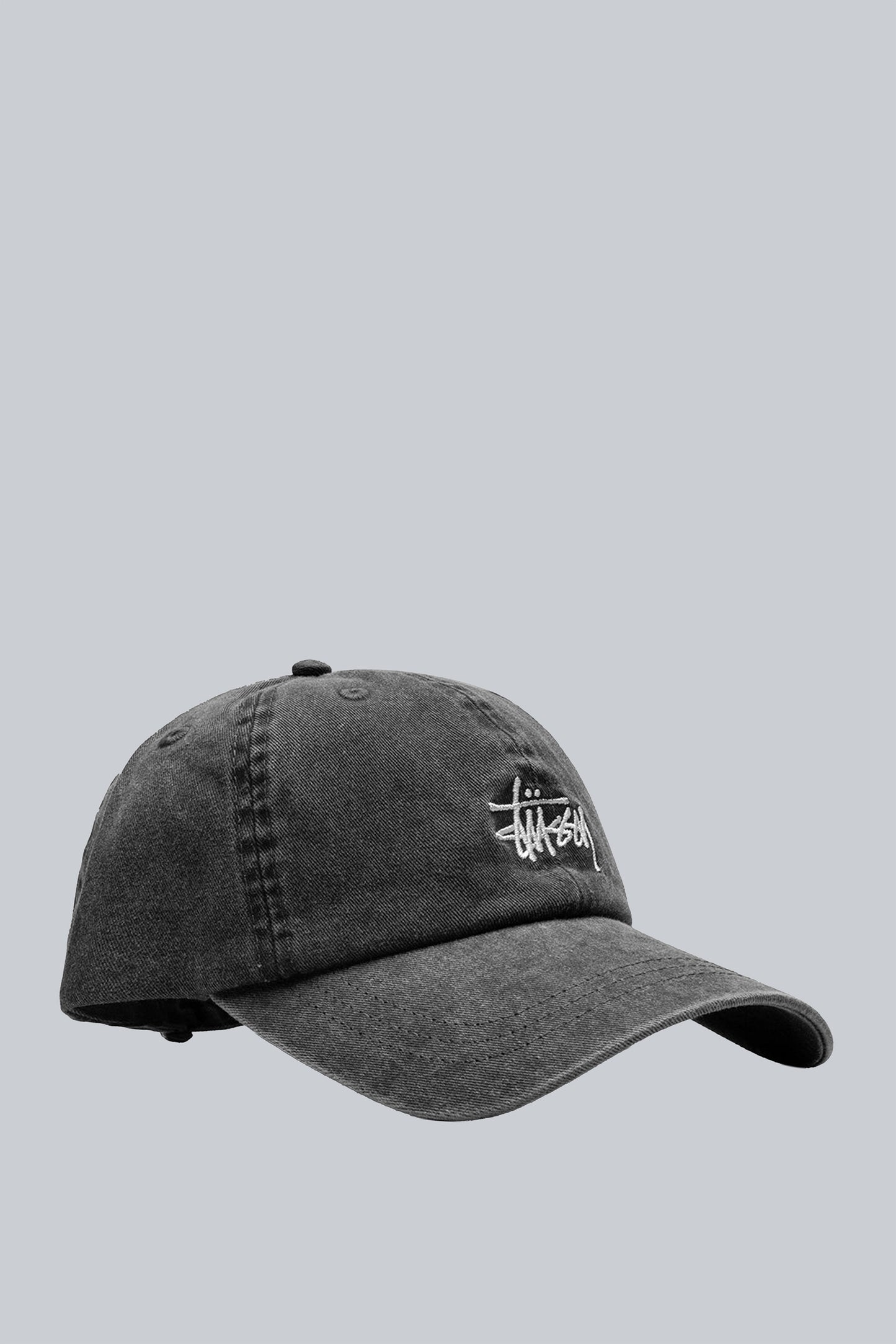 STUSSY BASIC WASHED LOW PRO CAP CHARCOAL
