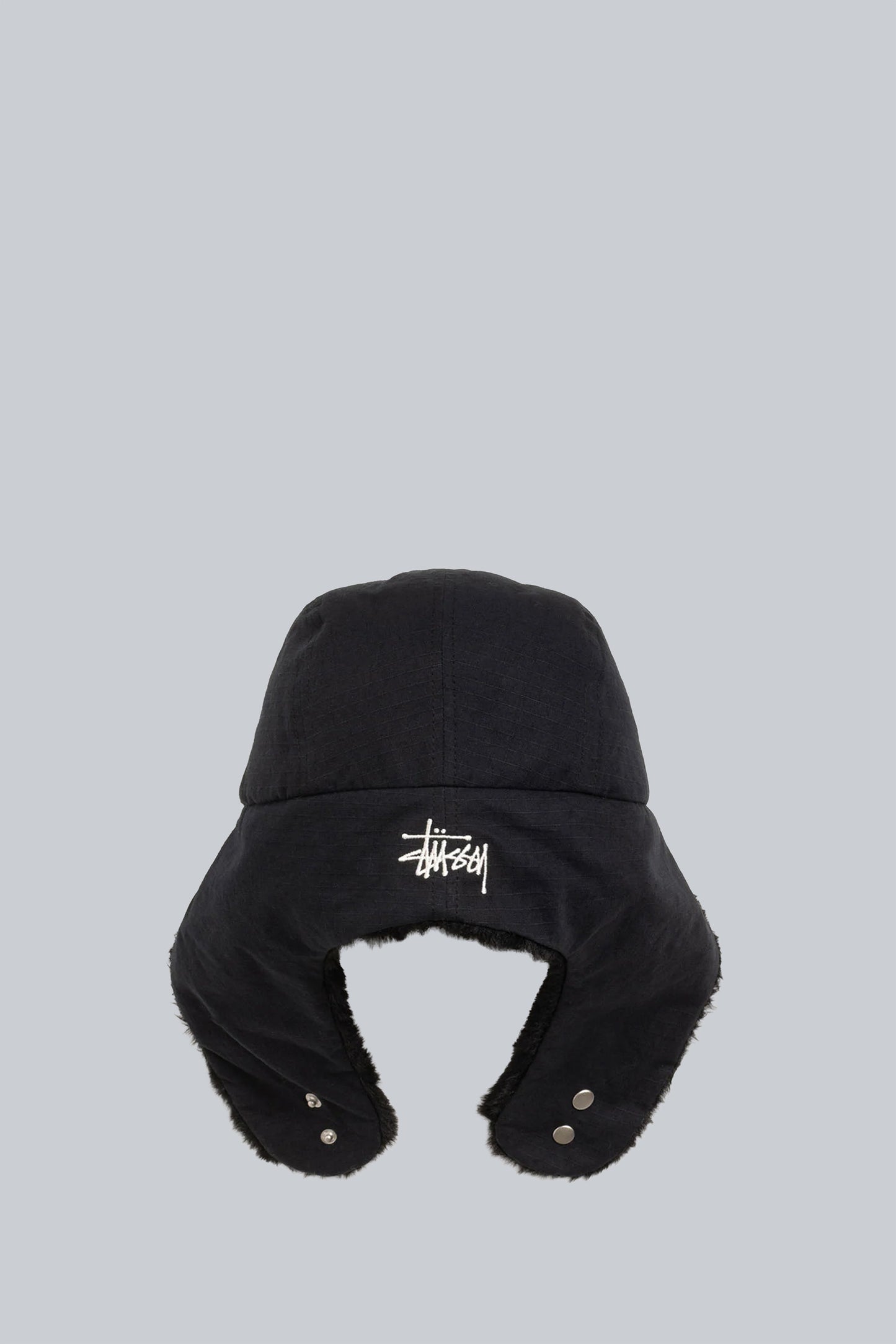 STUSSY EARFLAP TRAPPER CAP BLACK