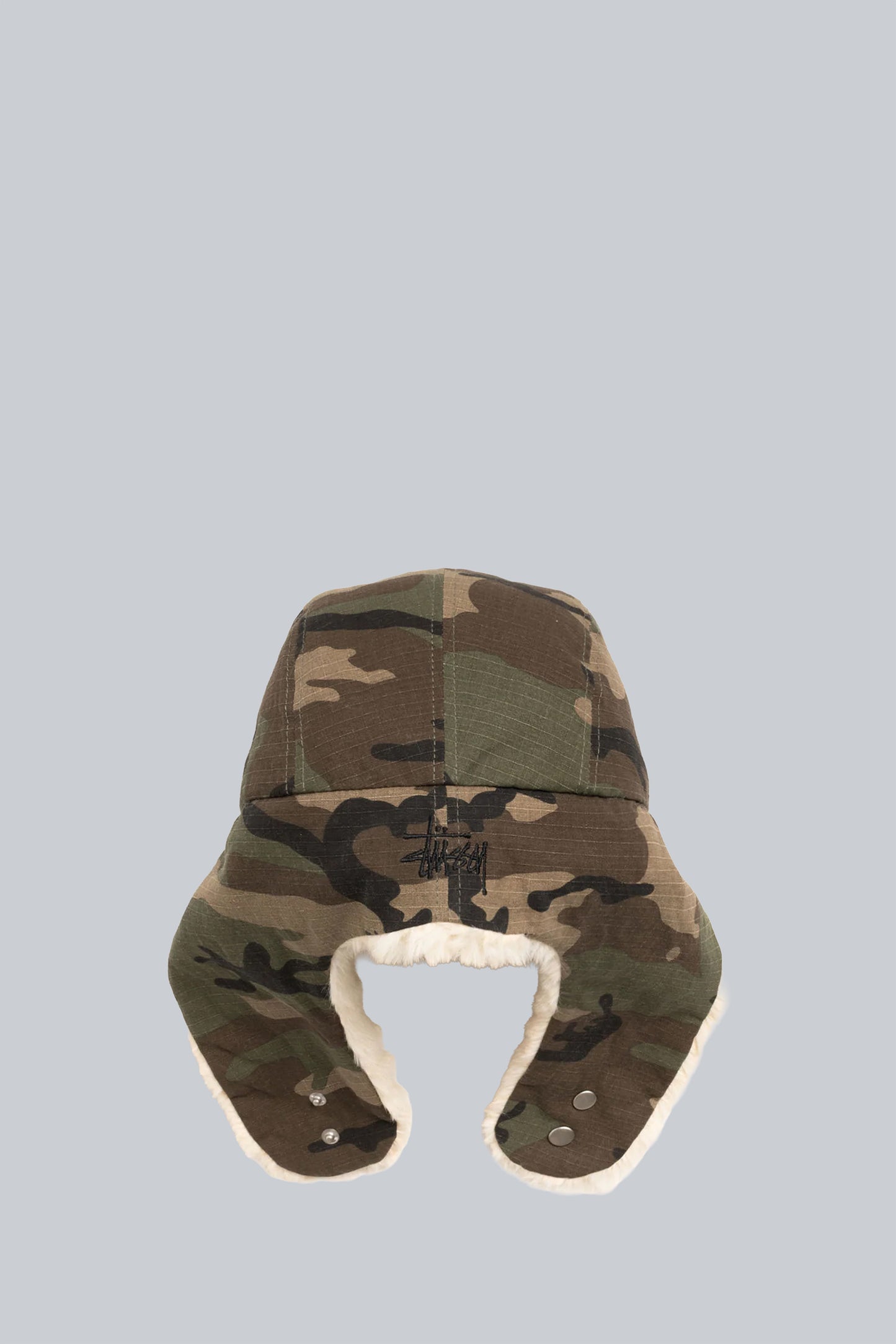 STUSSY EARFLAP TRAPPER CAP CAMO