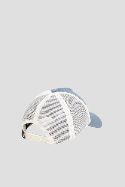 STUSSY HC GHOST LOGO TRUCKER HAT BLUE