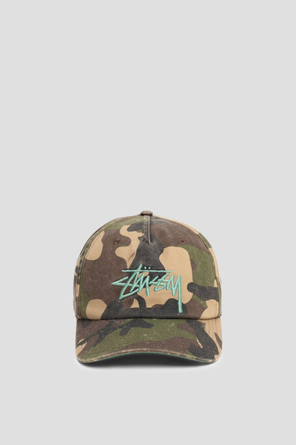 STUSSY MID-DEPTH BIG STOCK SNAPBACK WOODLAND CAMO