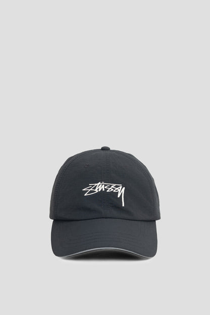STUSSY LOW PROFILE LP SMOOTHSTOCK STRAPBACK CAP BLACK