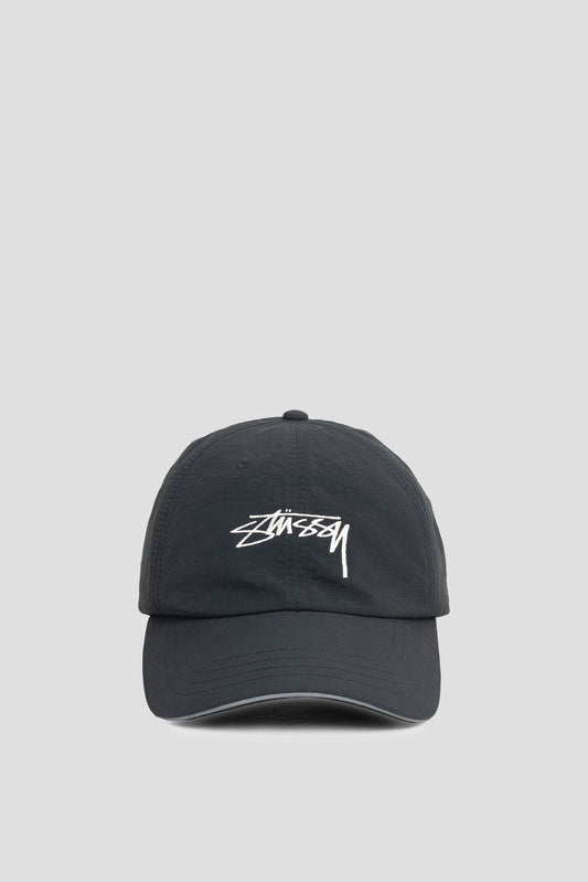 STUSSY LOW PROFILE LP SMOOTHSTOCK STRAPBACK CAP BLACK