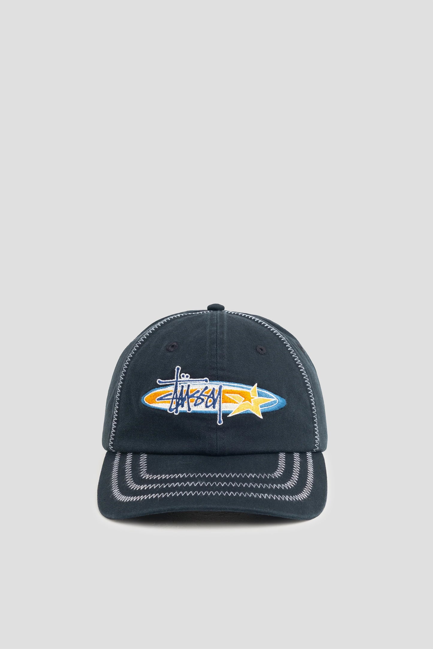 STUSSY LOW PROFILE LOW PRO OVAL STAR STRAPBACK CAP BLACK