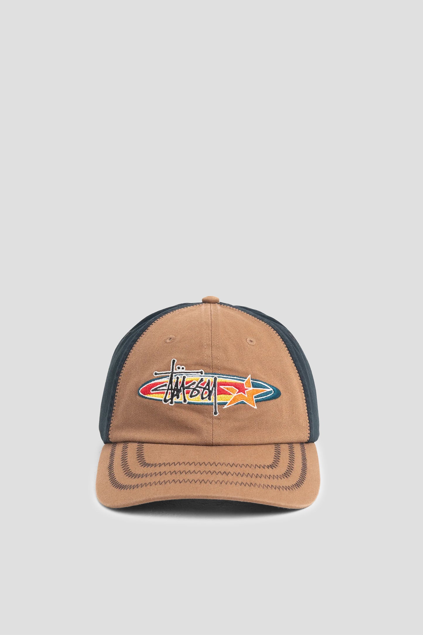 STUSSY LOW PROFILE LOW PRO OVAL STAR STRAPBACK CAP BROWN