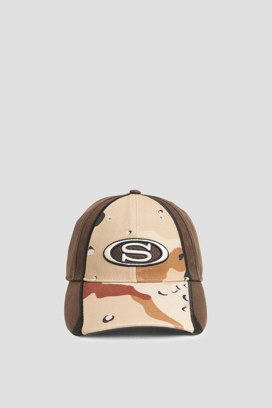 STUSSY LOW PROFILE S OVAL STRAPBACK CAP DESERT CAMO
