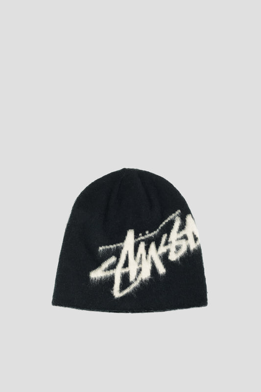 STUSSY BRUSHED OUT STOCK SKULLCAP BLACK