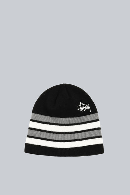 STUSSY SKULLCAP BASIC STRIPED BLACK