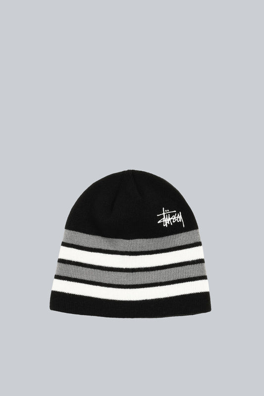 STUSSY SKULLCAP BASIC STRIPED BLACK