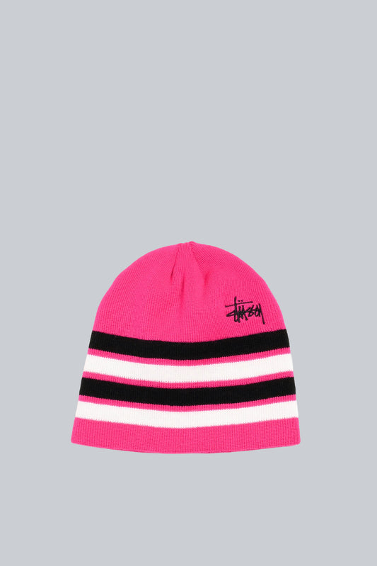 STUSSY SKULLCAP BASIC STRIPED DRAGONFRUIT
