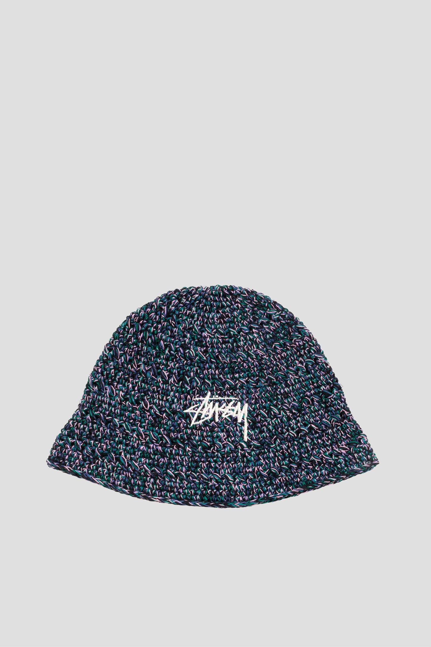 STUSSY HEMP STOCK BUCKET HAT MULTI NAVY
