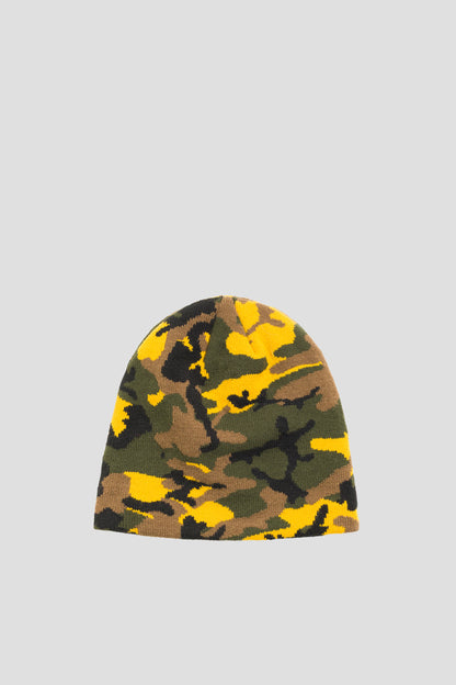STUSSY BASIC JACQUARD SKULLCAP YELLOW CAMO