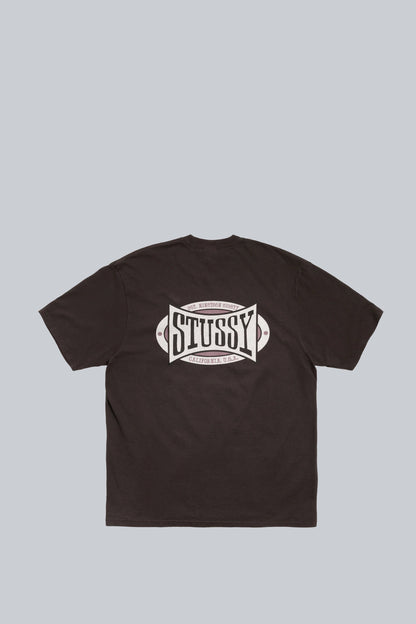 STUSSY CHAMPION OVAL PIG. DYED TEE FADED BLACK