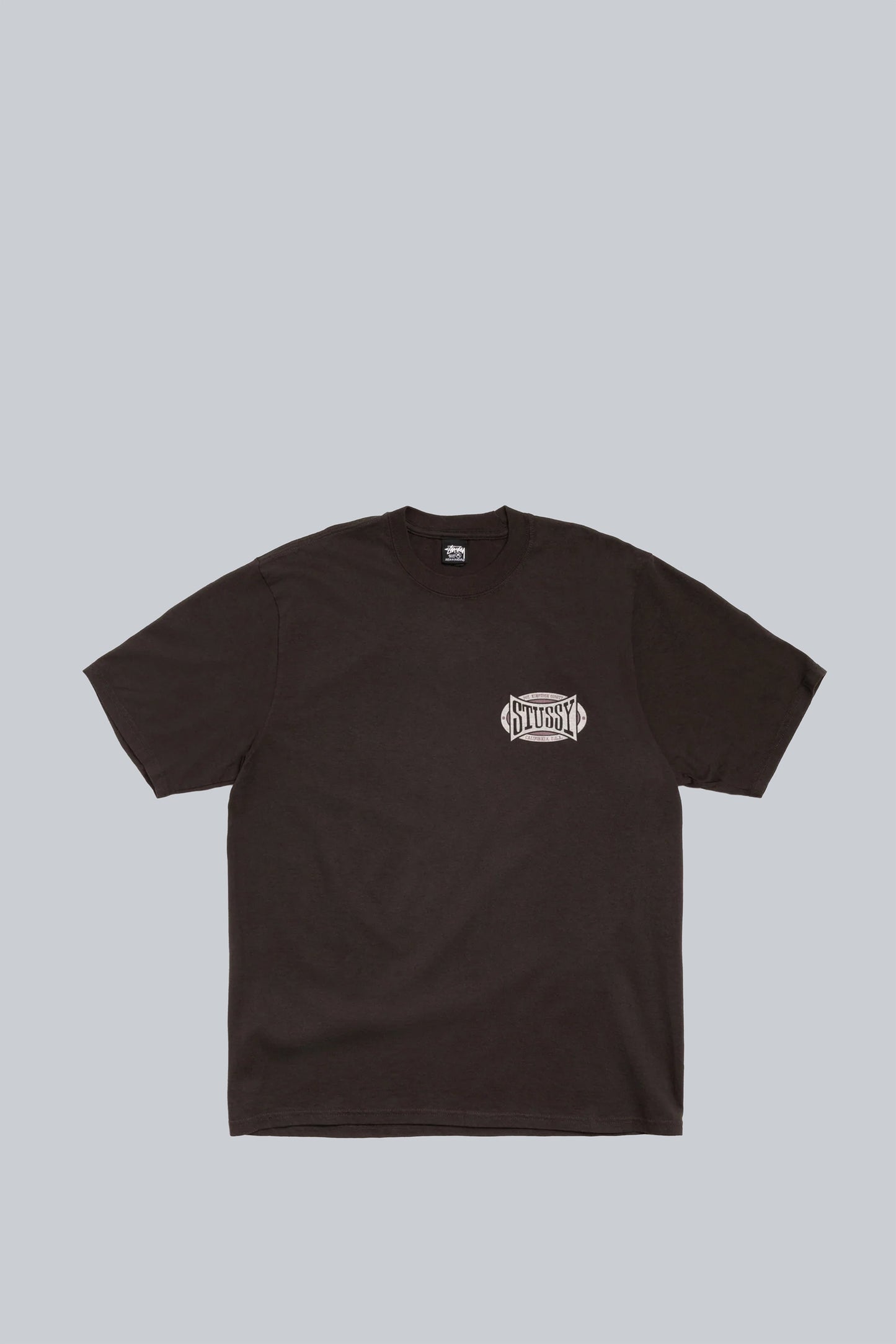 STUSSY CHAMPION OVAL PIG. DYED TEE FADED BLACK