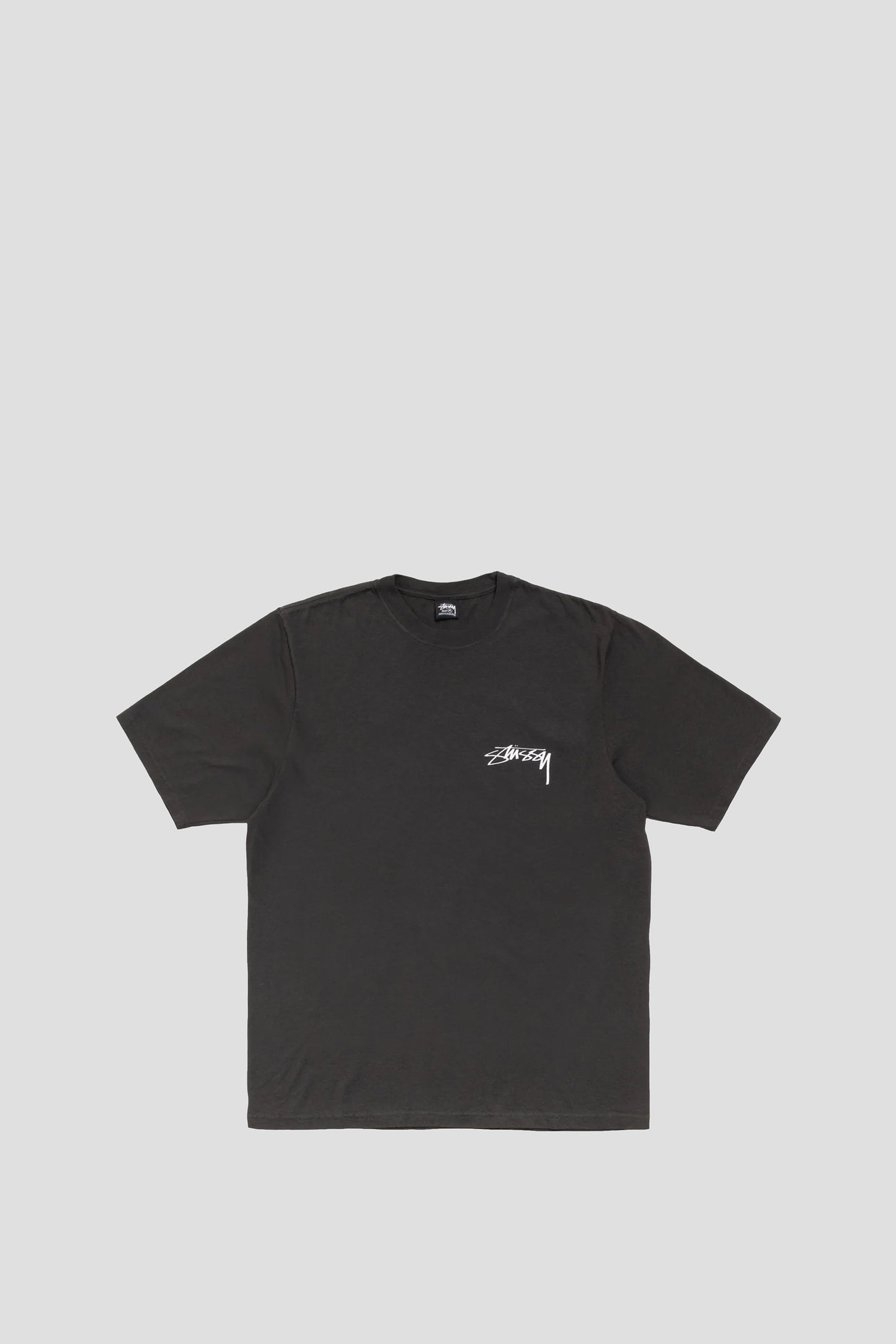 STUSSY SKATE STACK PIG. DYED TEE BLACK
