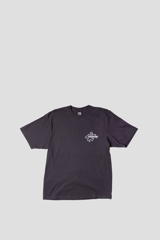 STUSSY SURF SIZE PIG. DYED TEE FADED BLACK