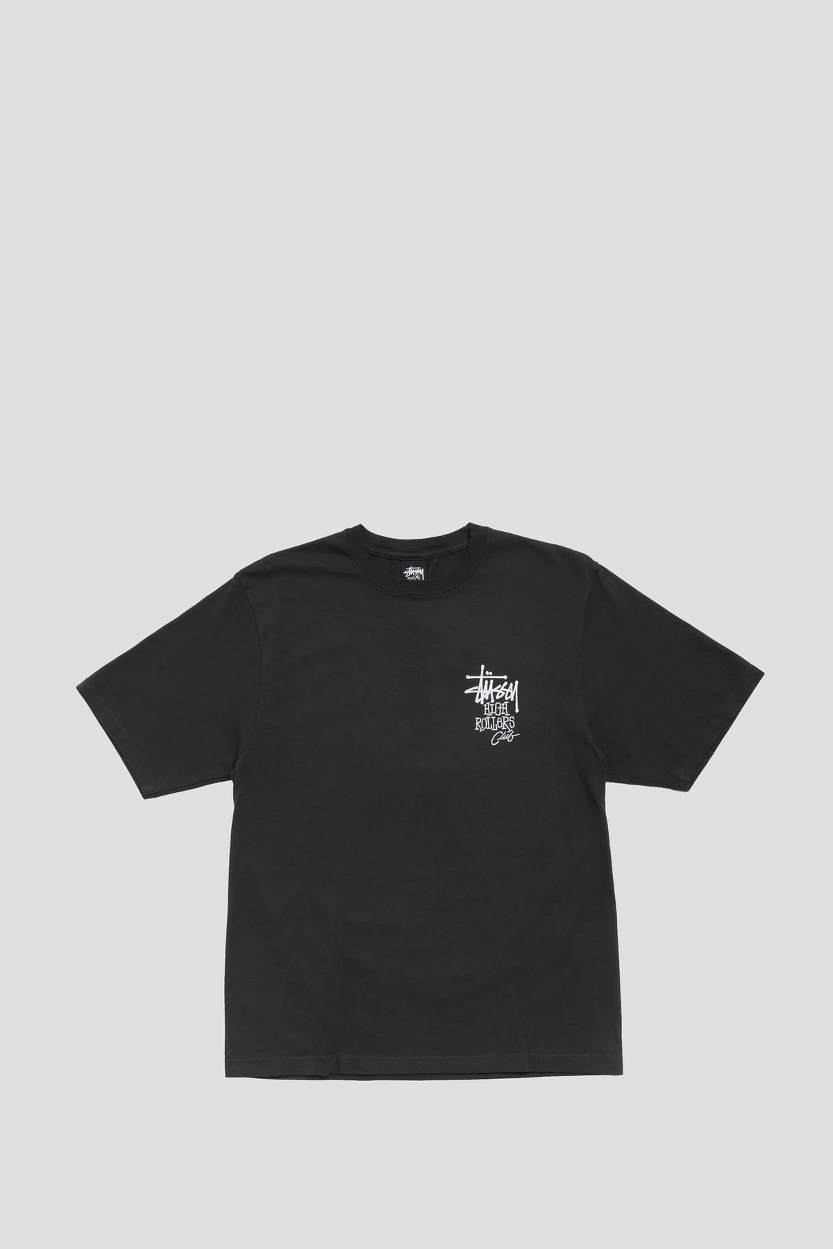 STUSSY HIGH ROLLERS PIG. DYED TEE FADED BLACK