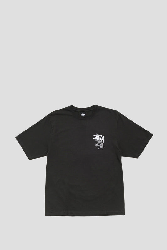 STUSSY HIGH ROLLERS PIG. DYED TEE FADED BLACK