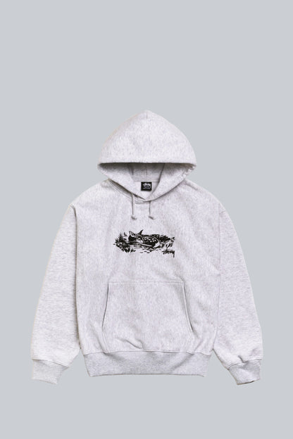 STUSSY FAWN HOOD ASH HEATHER