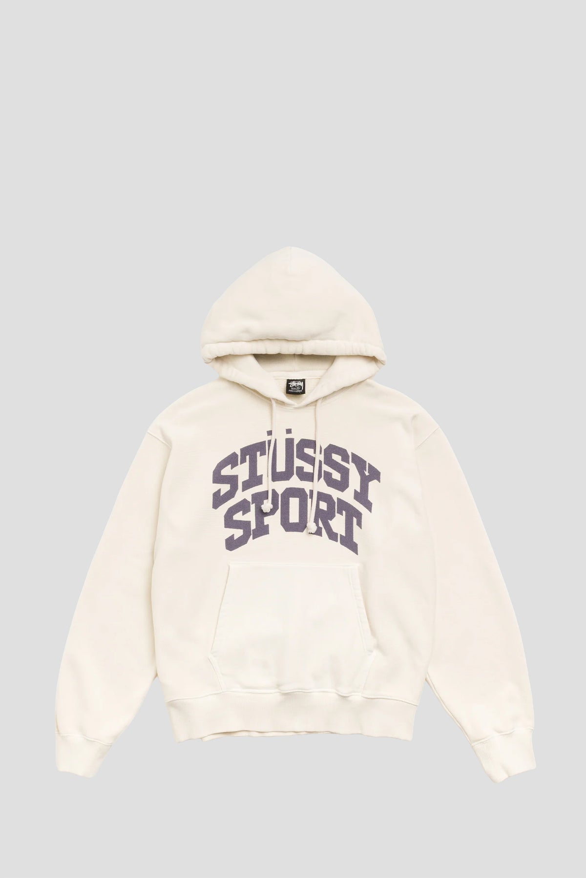 STUSSY SPORTS BLOCK SPORT GARMENT DYED HOOD BONE