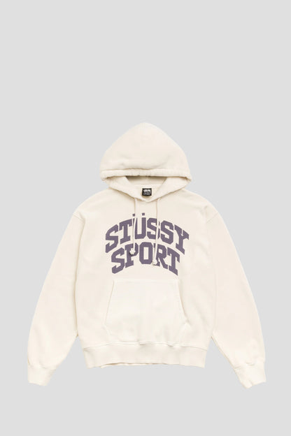 STUSSY SPORTS BLOCK SPORT GARMENT DYED HOOD BONE