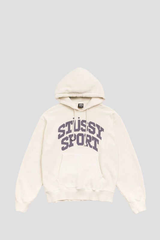 STUSSY SPORTS BLOCK SPORT GARMENT DYED HOOD BONE