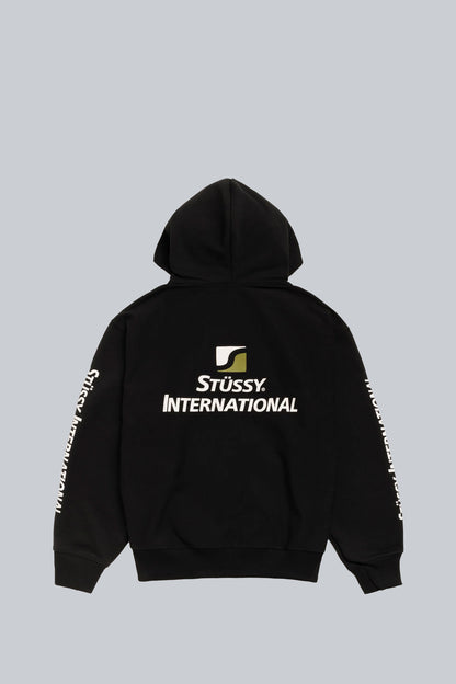 STUSSY INTERNATIONAL ZIP HOODIE BLACK