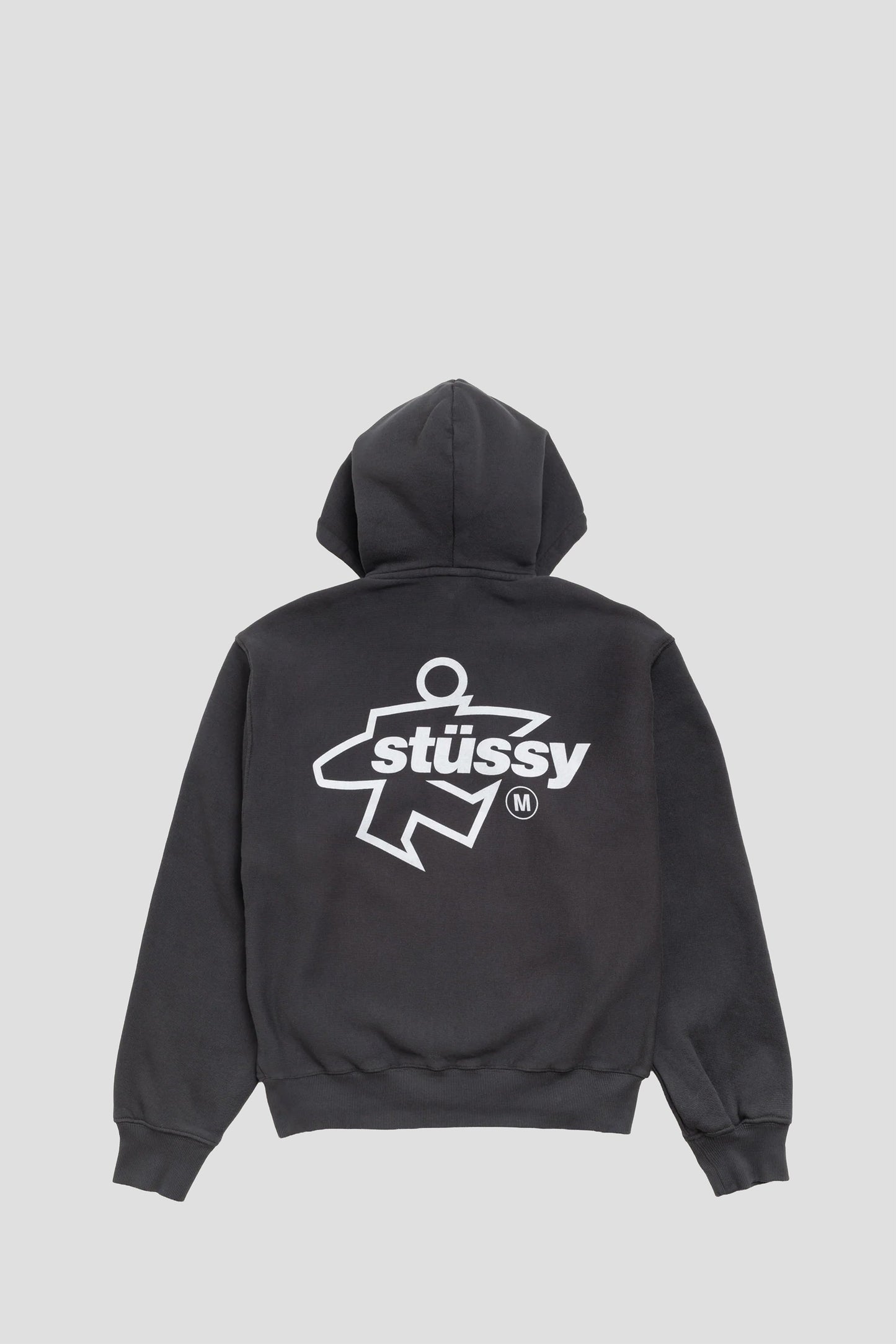 SURF SIZE GARMENT DYED ZIP HOOD FADED BLACK