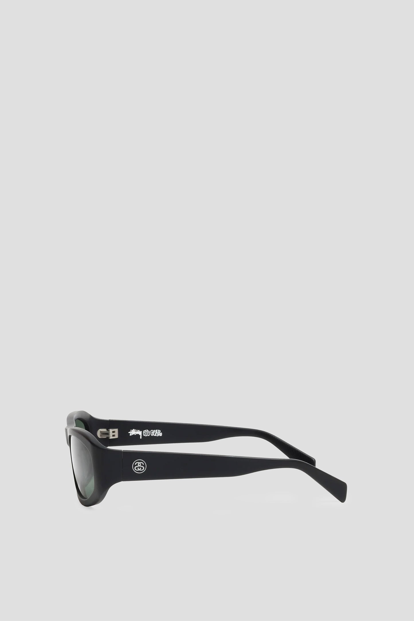 STUSSY LANDON SUNGLASSES MATTE BLACK GREEN LENS