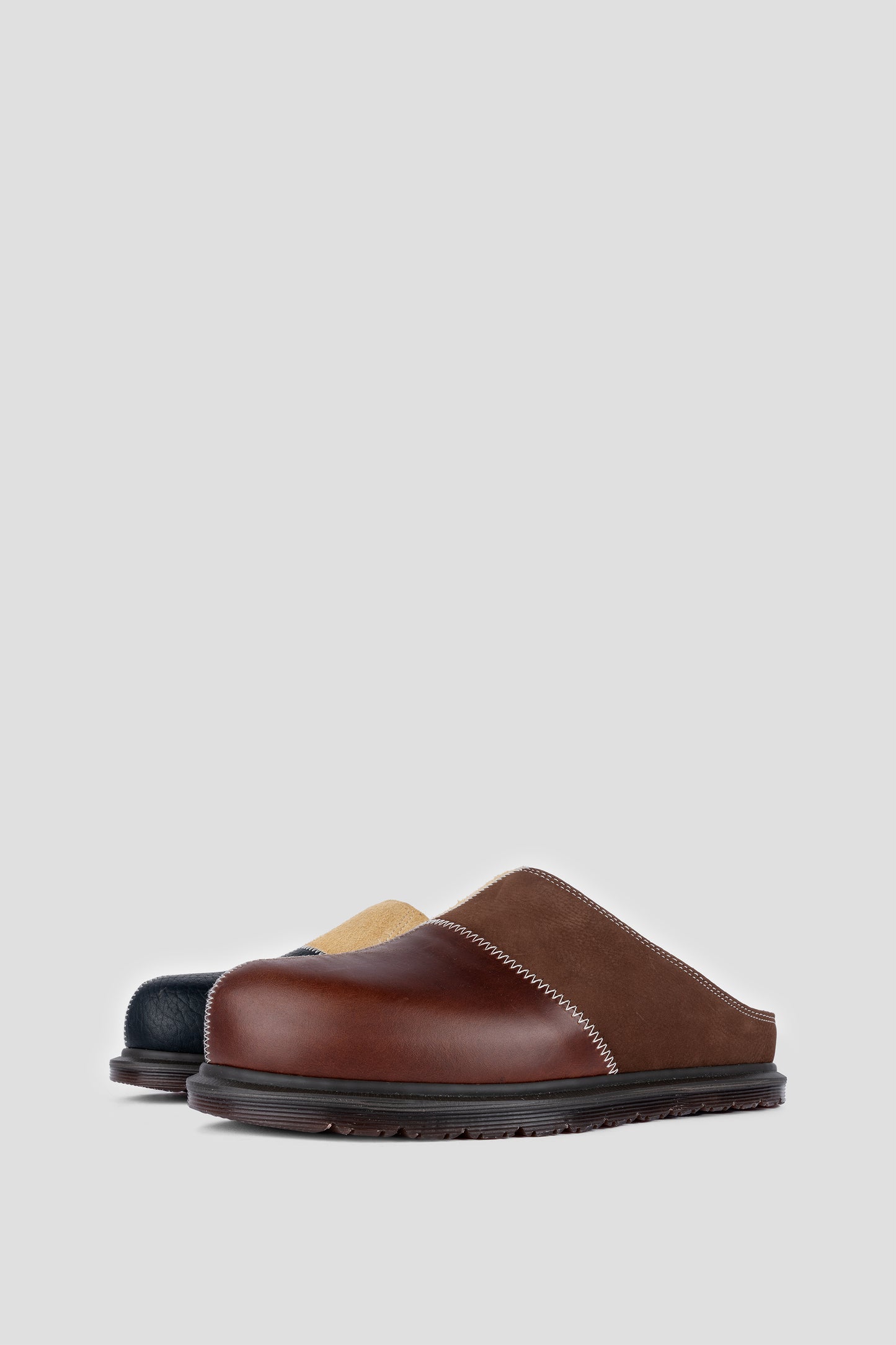 DR MARTENS SAN MULE PATCHWORK BUTTERSCOTCH DARK BROWN